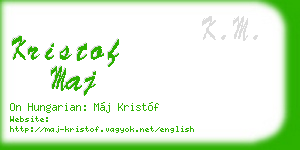 kristof maj business card